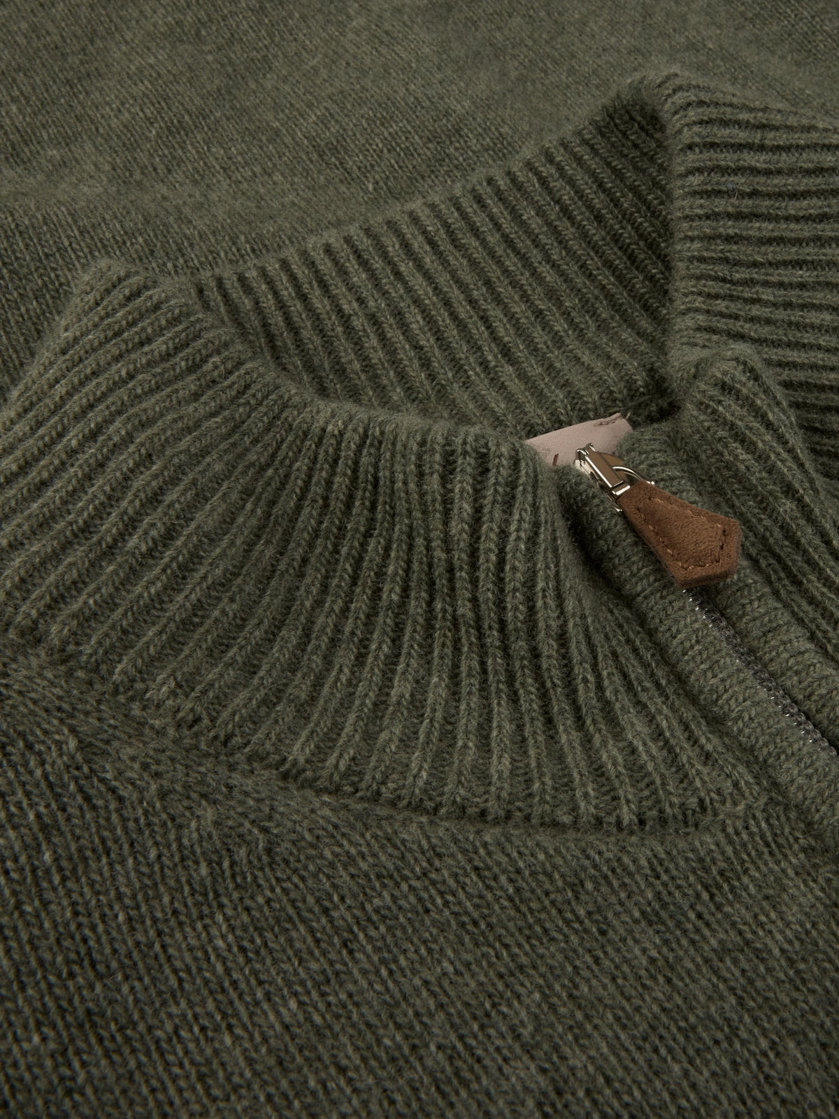 Pullover Knitted Half Zip Carded Merino Wool Genser