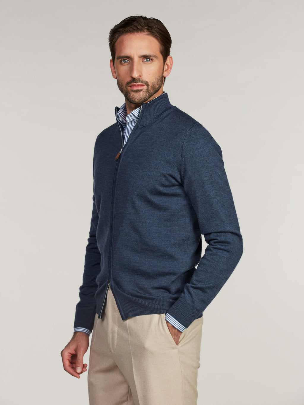 Cardigan Knitted Fullzip Merino Wool Genser