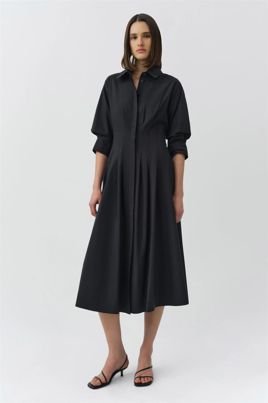 JAZZ PINTUCK MIDI DRESS