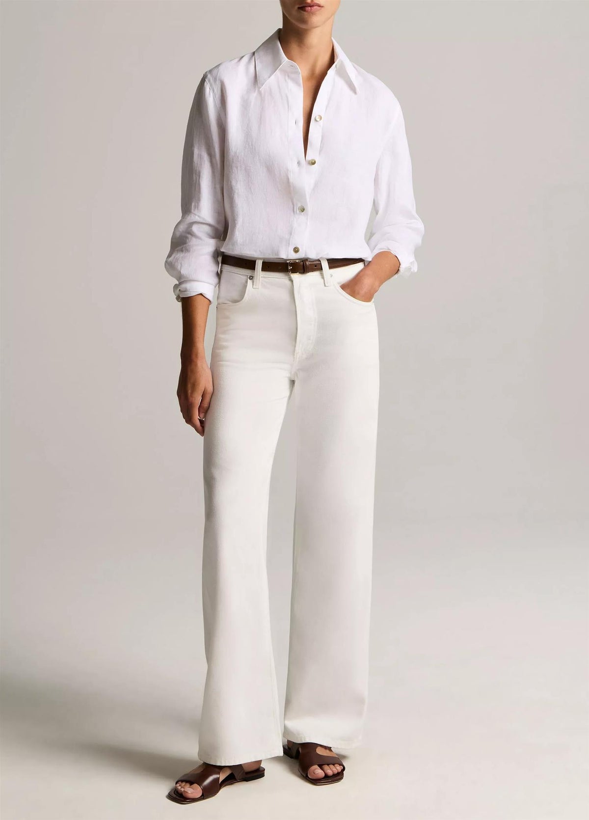Linen Button-Front Shirt
