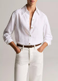 Linen Button-Front Shirt
