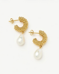 PEARL BAYA SMALL HOOP DROP EARRINGS