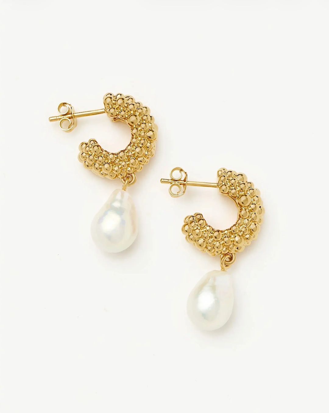 PEARL BAYA SMALL HOOP DROP EARRINGS