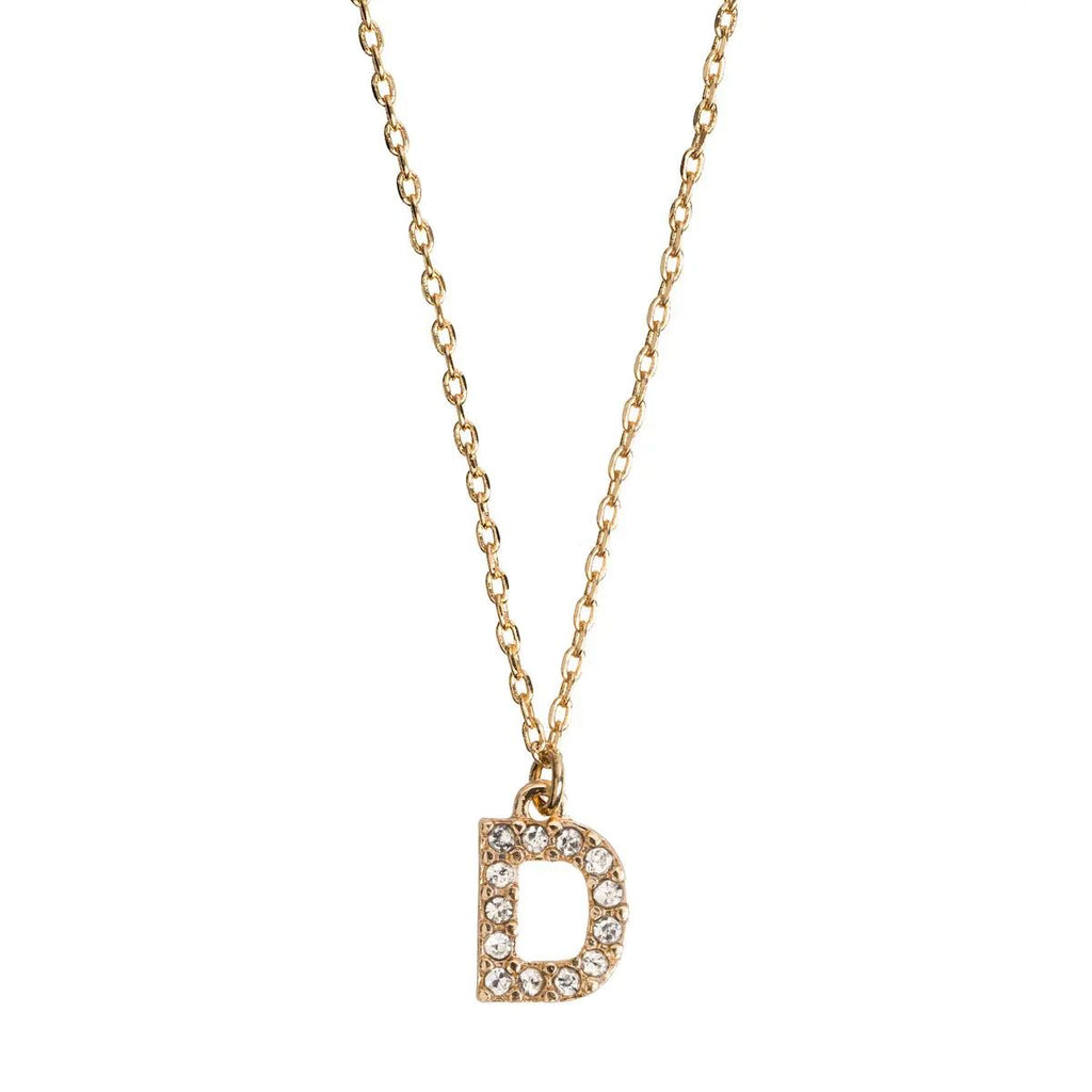 Juno - Crystal Letter Necklace Stainless Steel
