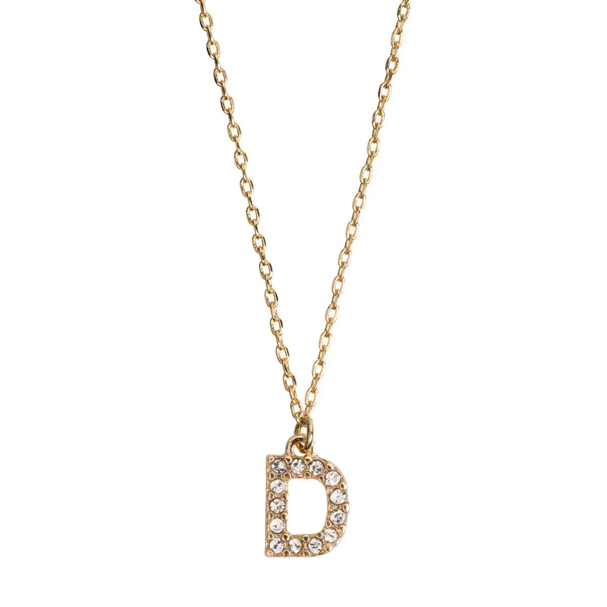 Juno - Crystal Letter Necklace Stainless Steel