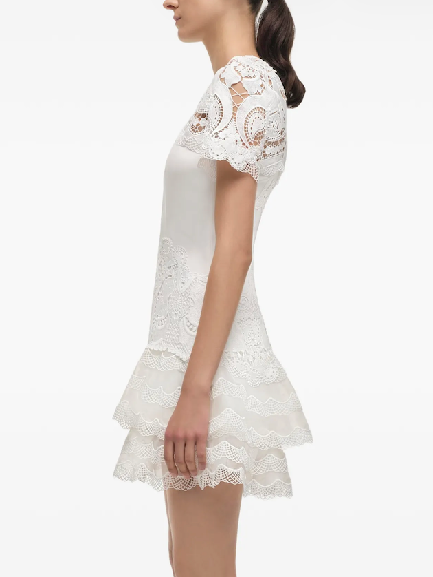 PAISLEE GUIPURE LACE MINI TEE DRESS