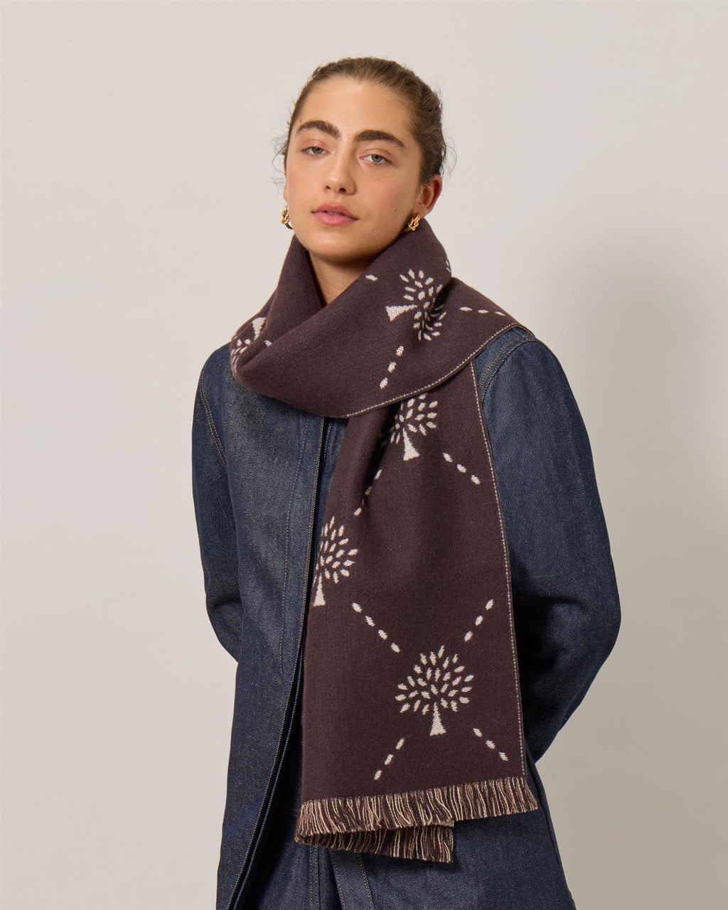 Mulb Diamond Tree Jacquard Scarf 47x190