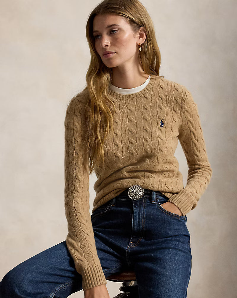 Cable Wool-Cashmere Crewneck Jumper