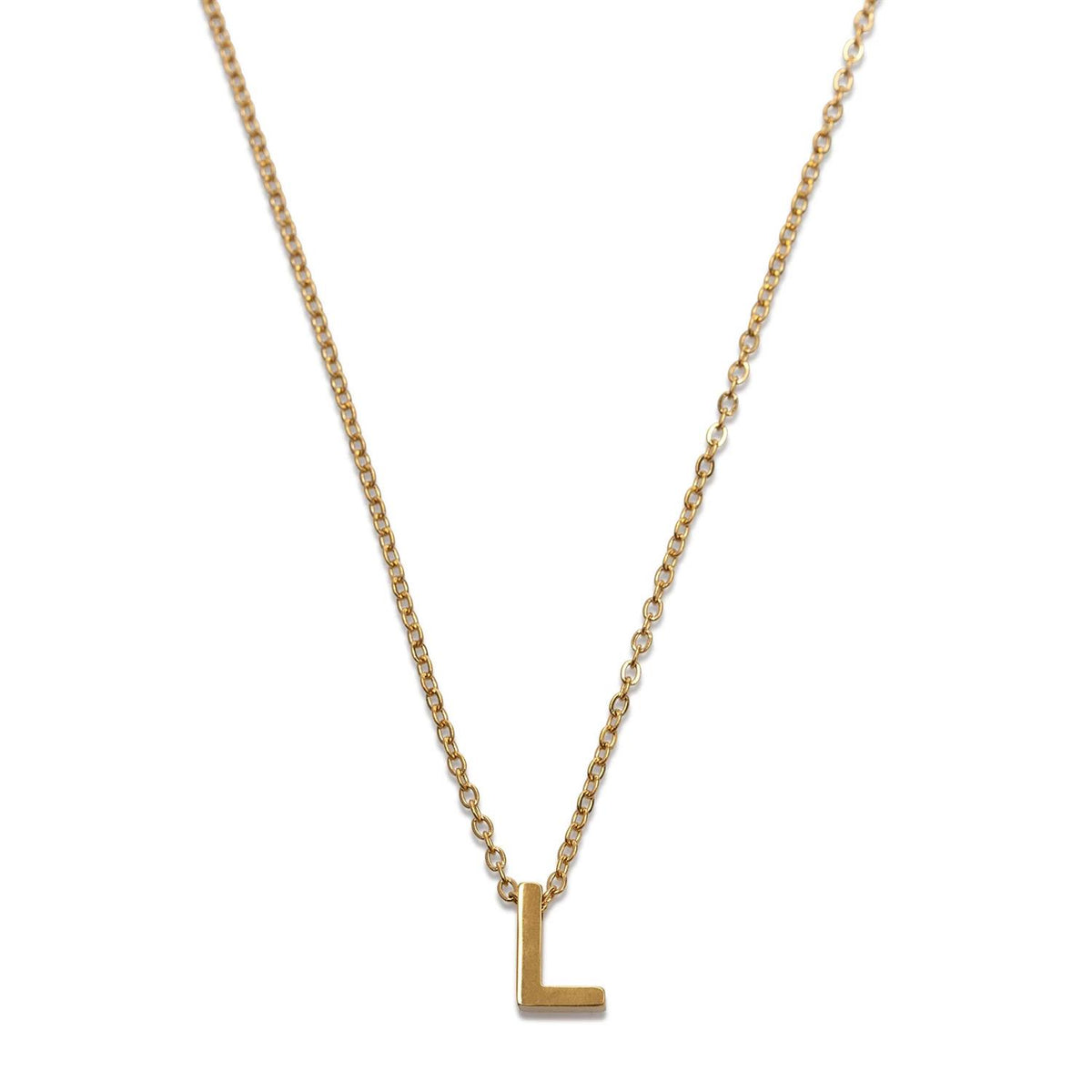 Viola - Letter Necklace Stainless Steel Gold, T