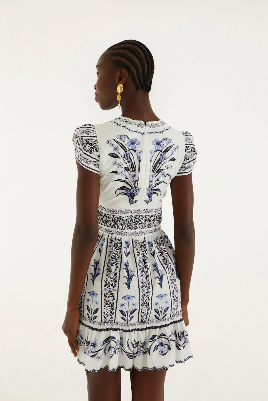 FLOWERS ARCH OFF-WHITE MINI DRESS