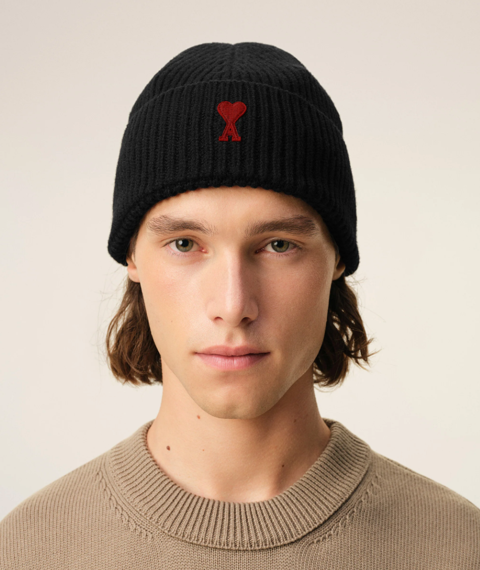 BEANIE WITH RED AMI DE COEUR