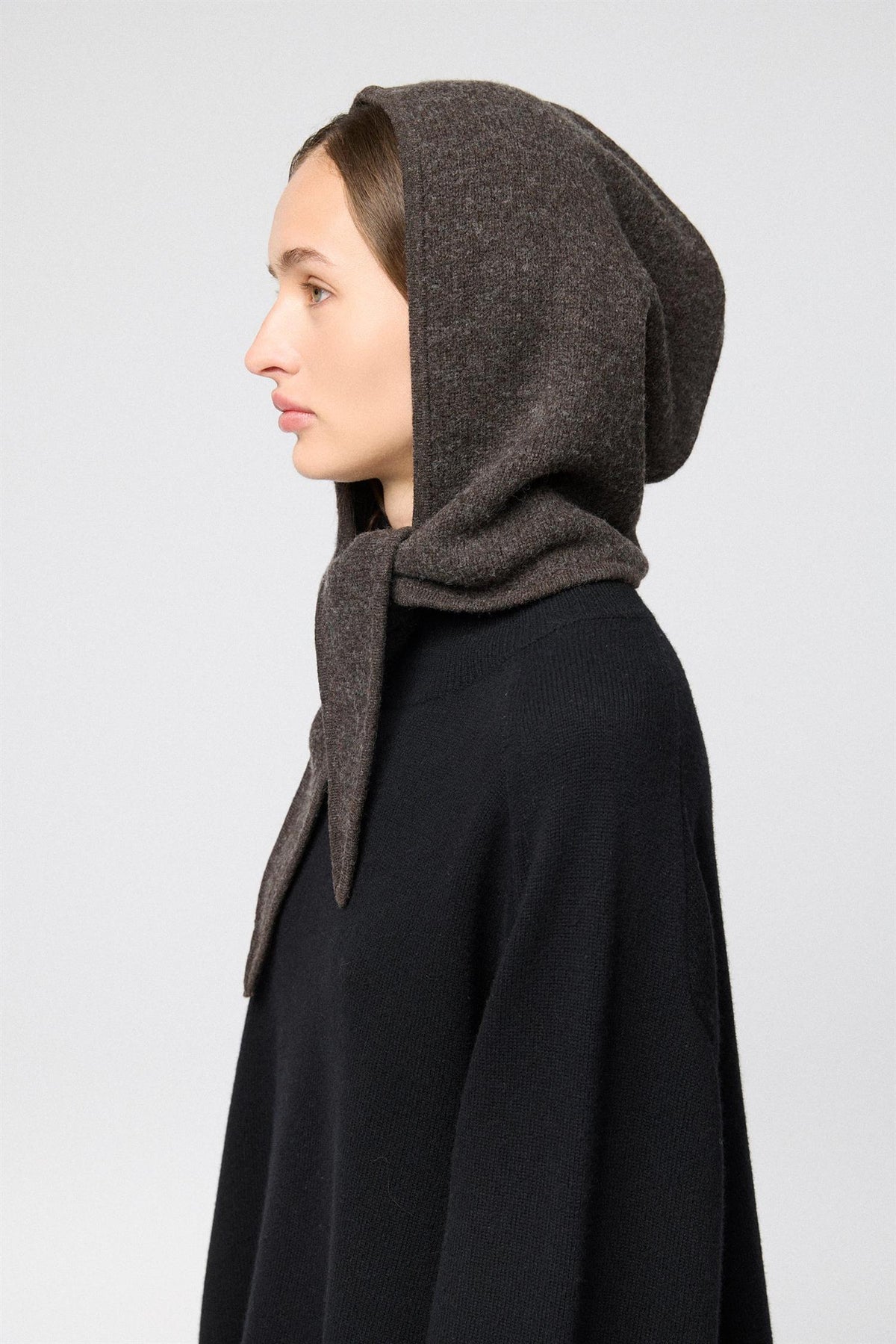 Tie Up Knitted Hood