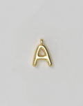 Letter Charm Small Plated - A