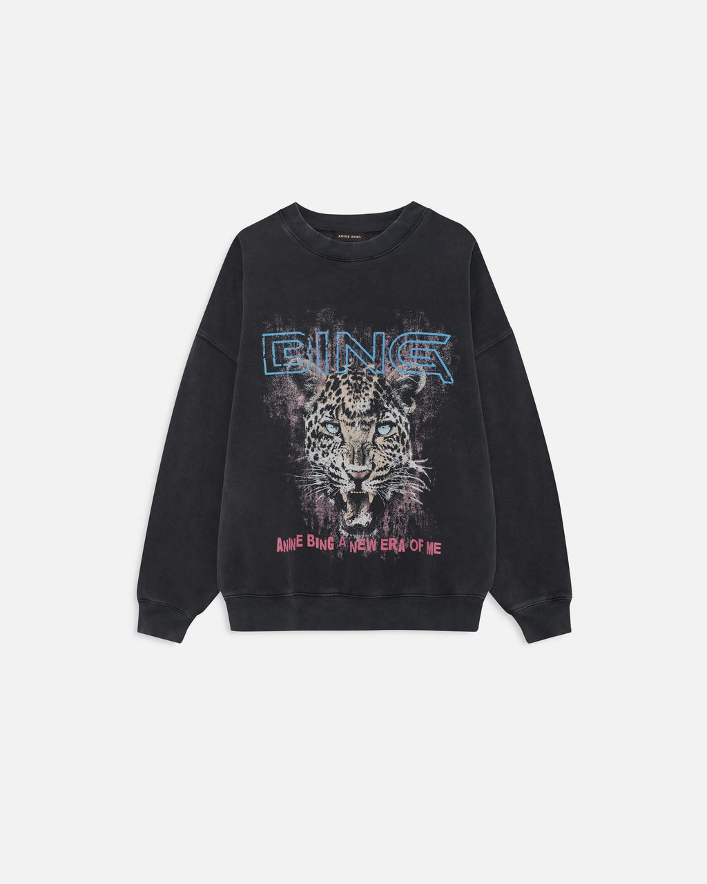Miles Sweatshirt Leopard Muse - Washed Black