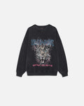 Miles Sweatshirt Leopard Muse - Washed Black