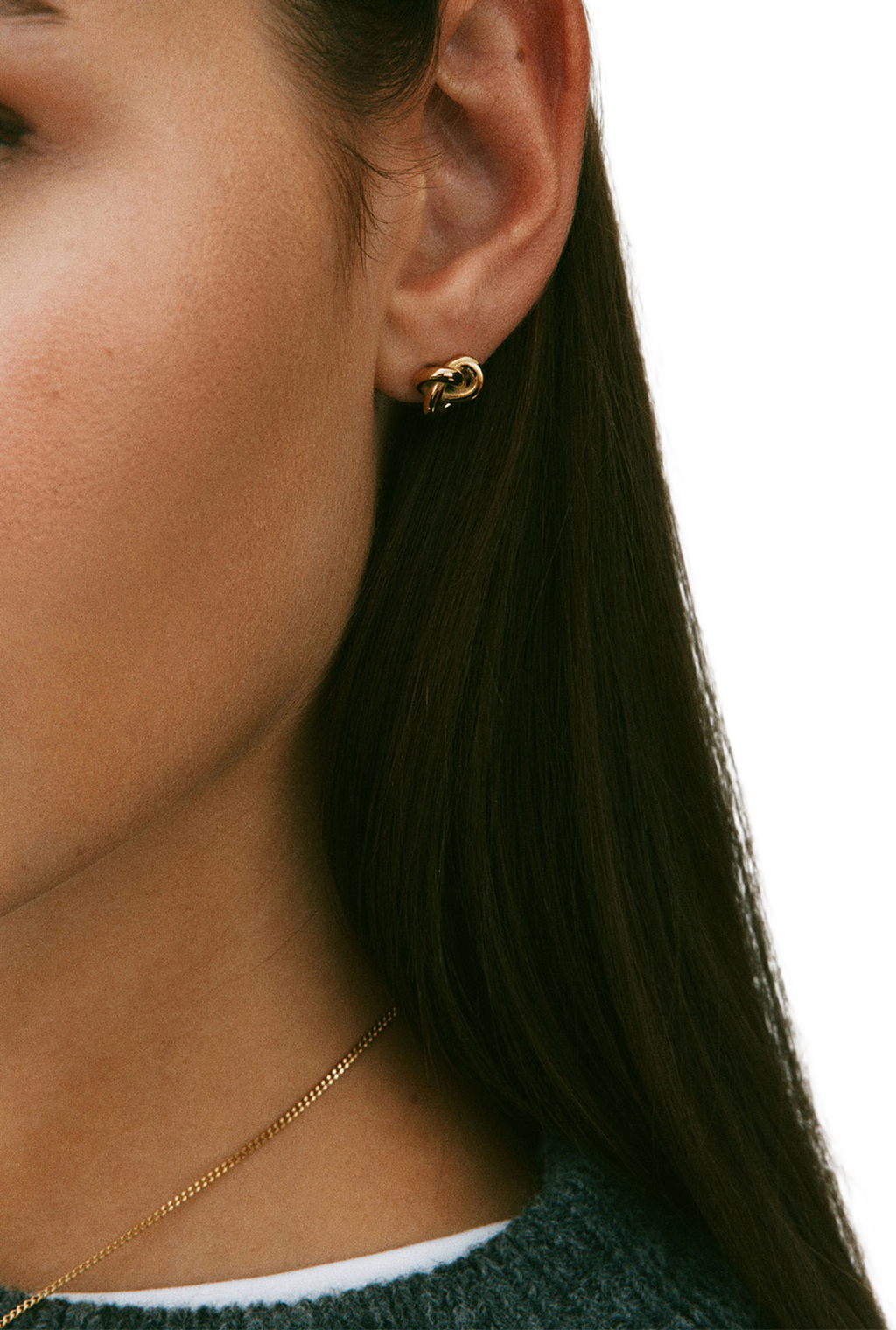 Infinity Knot Studs S Gold Ørepynt