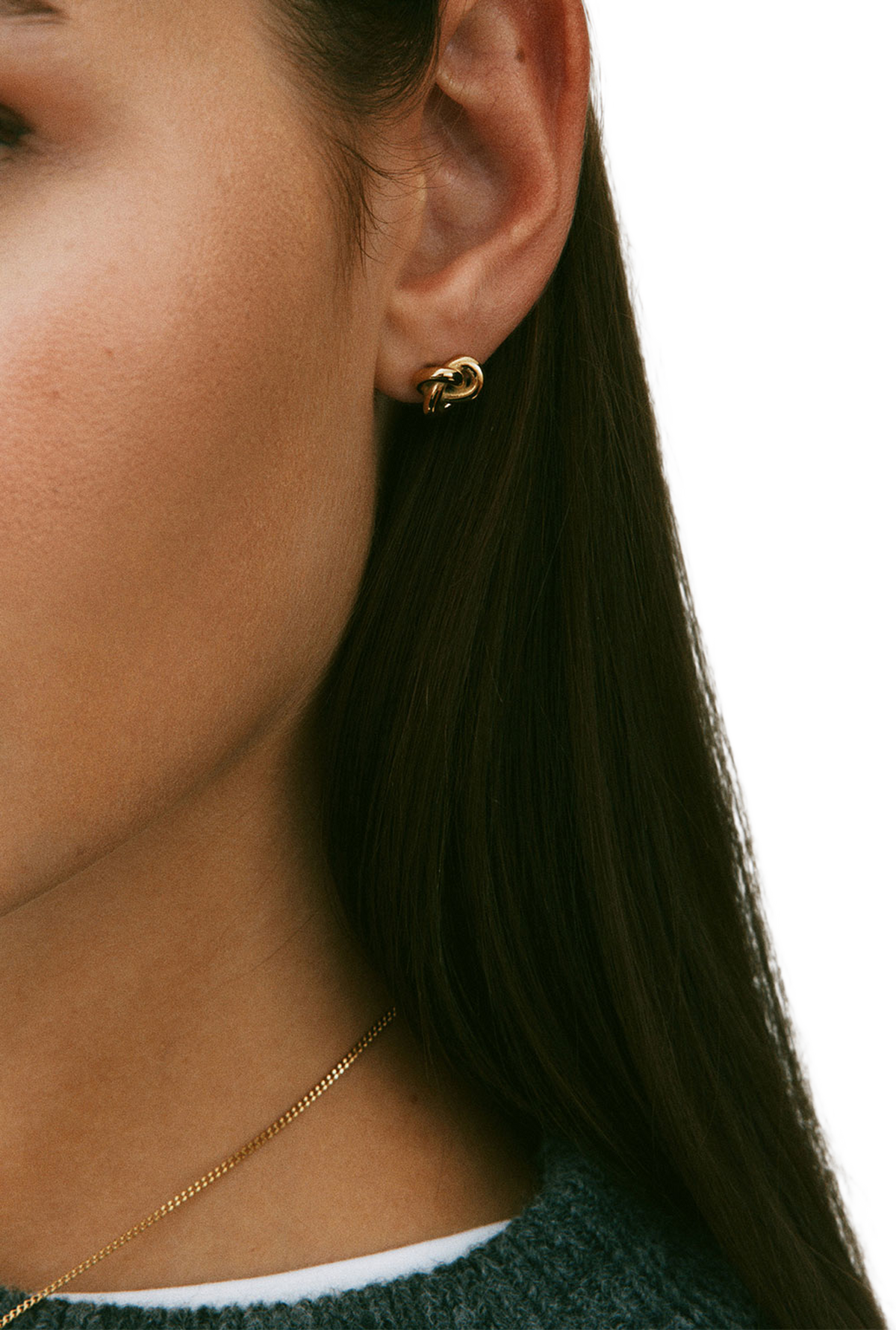 Infinity Knot Studs S Gold Ørepynt