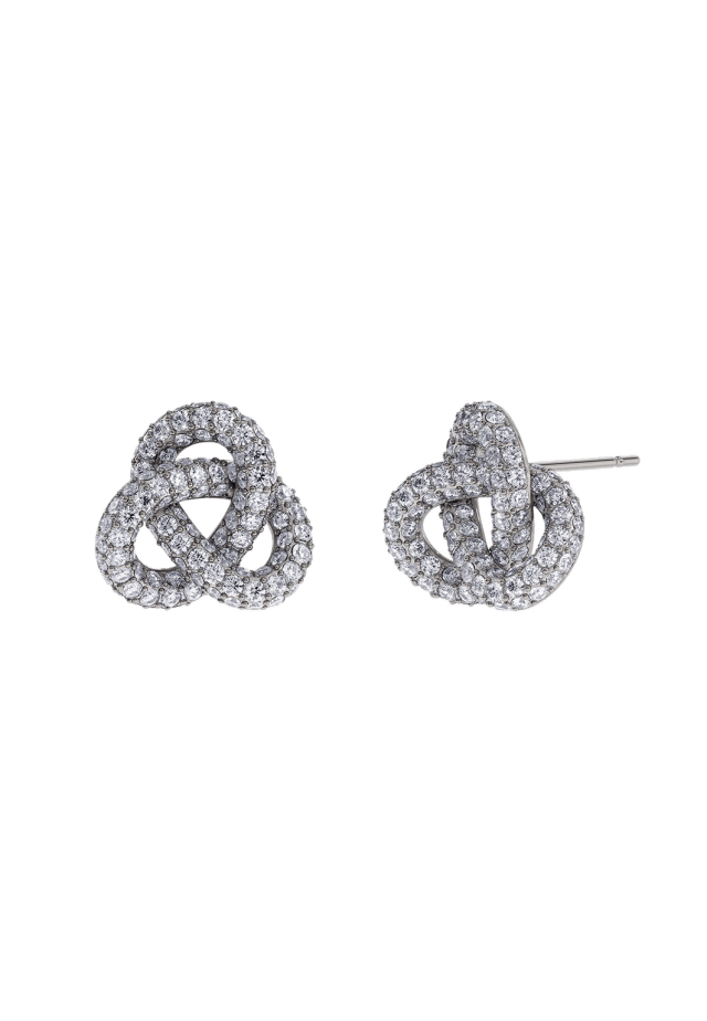 Infinity Knot Sparkle Studs L Steel Ørepynt
