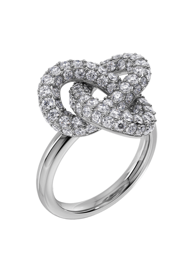 Infinity Knot Sparkle Ring L Steel Ring