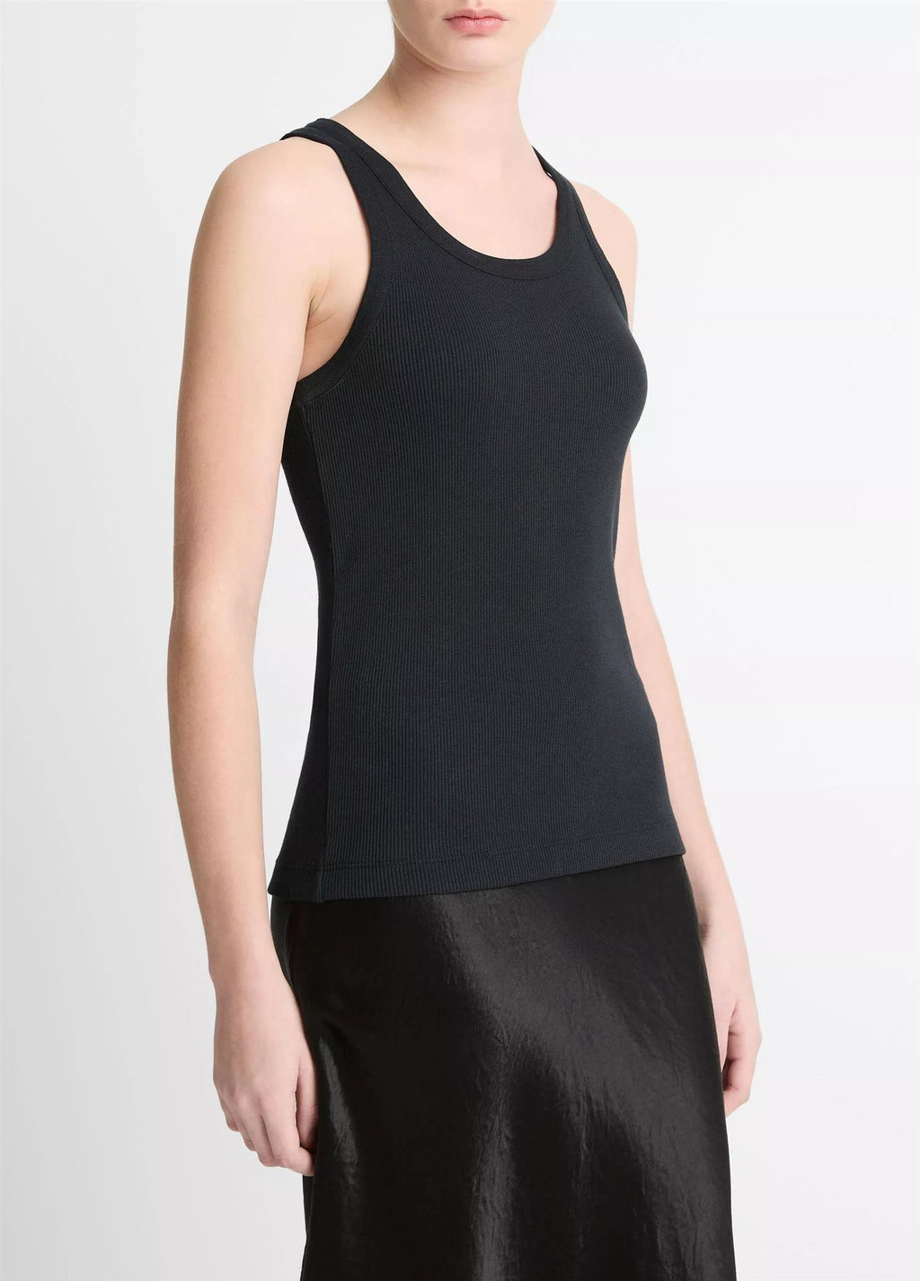 Ribbed Scoop-Neck Tank