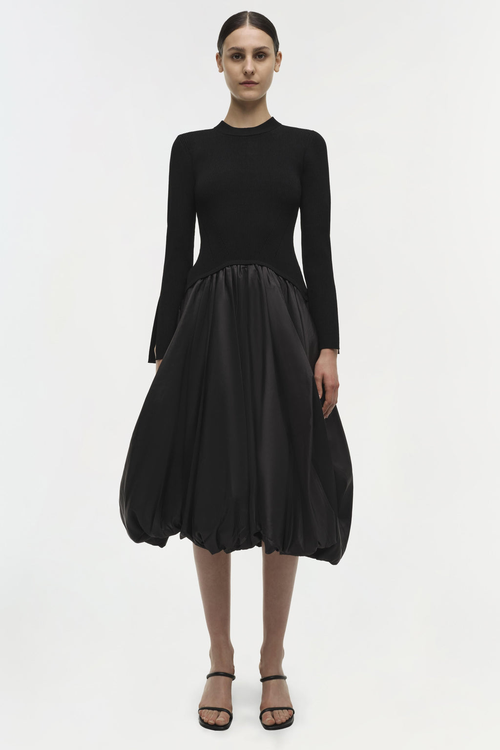 KENLIE L/S MOCK NECK MIDI DRESS Kjoler