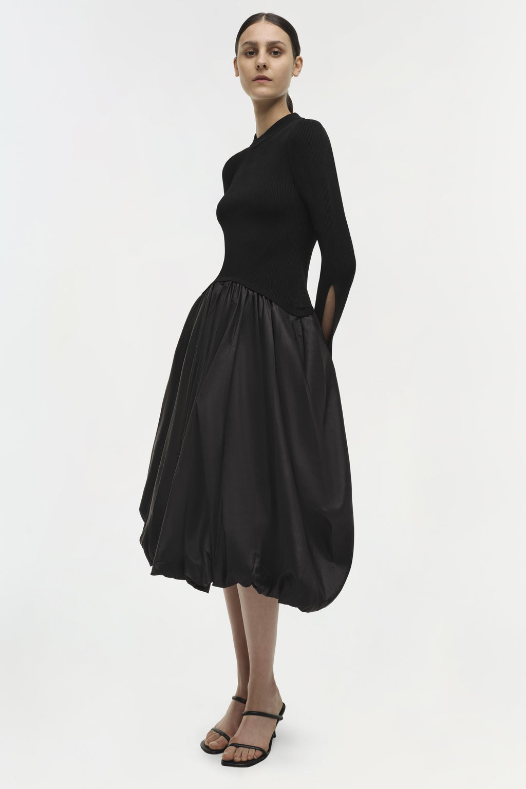 KENLIE L/S MOCK NECK MIDI DRESS Kjoler