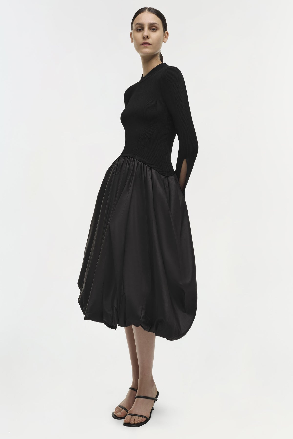 KENLIE L/S MOCK NECK MIDI DRESS Kjoler