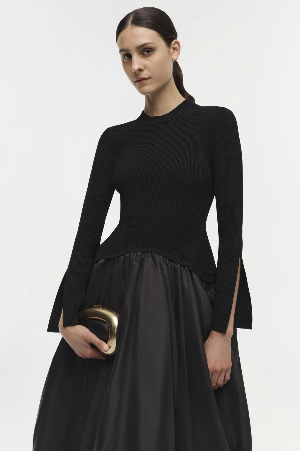 KENLIE L/S MOCK NECK MIDI DRESS Kjoler