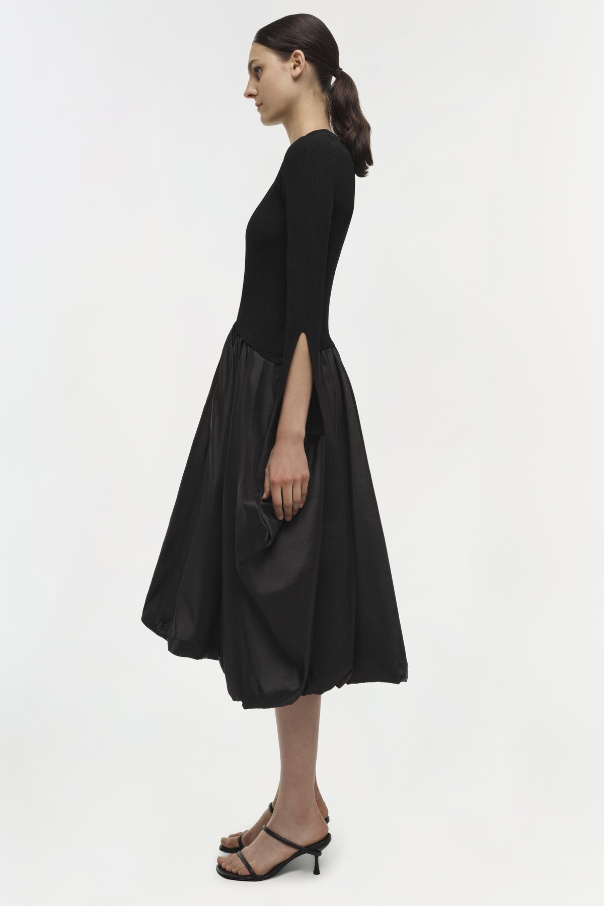 KENLIE L/S MOCK NECK MIDI DRESS Kjoler
