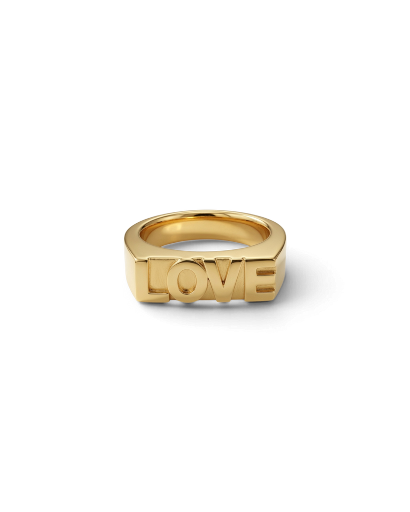 Love Signet Ring Gold Ring
