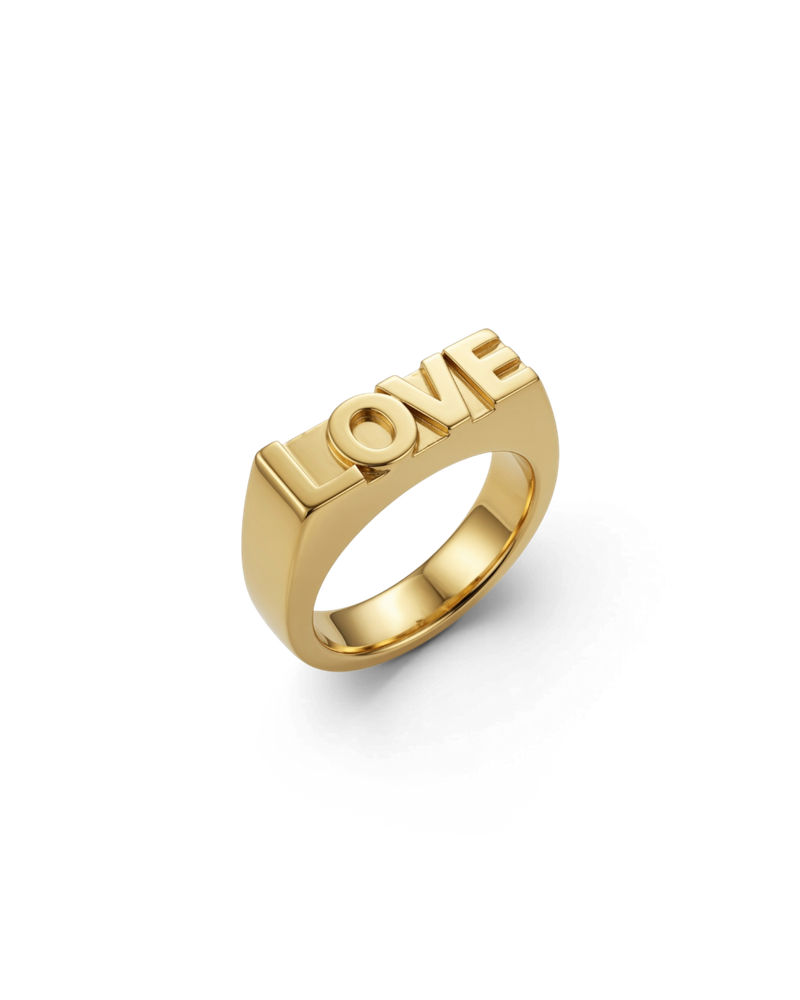 Love Signet Ring Gold Ring