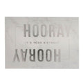 Hooray it's your birthday silver foil postcard