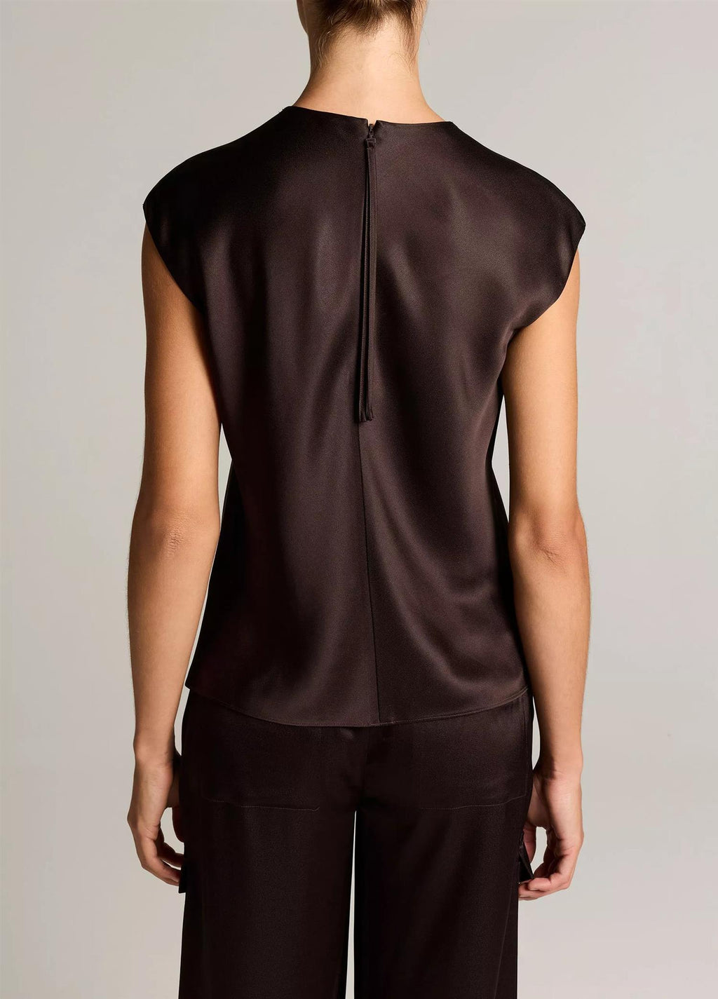 Satin Relaxed Cap-Sleeve Top