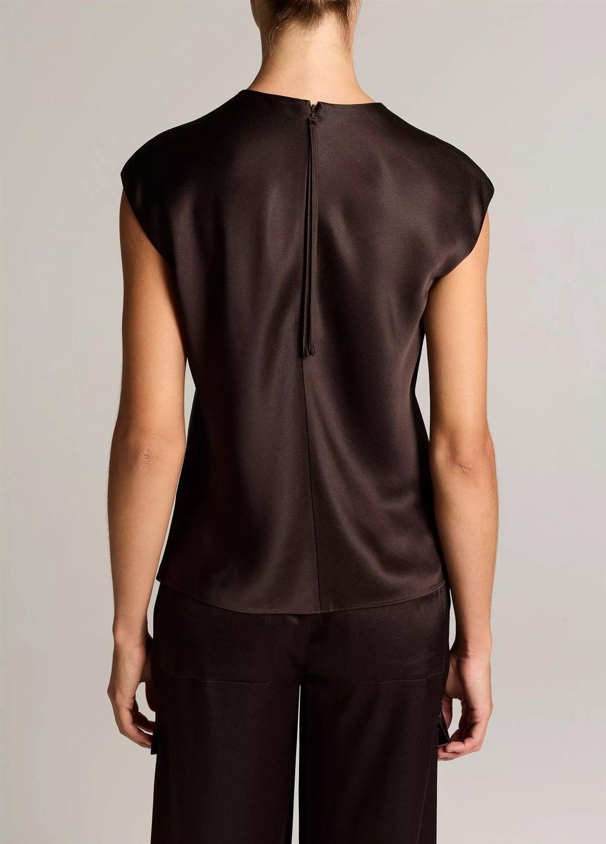 Satin Relaxed Cap-Sleeve Top