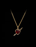 Rebel Love Necklace - Gold-plated Silver - Garnet Smykke