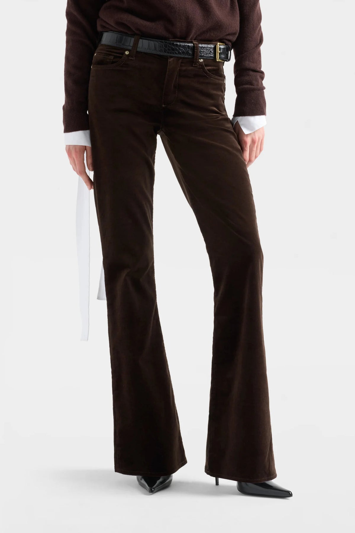THE LEGGY BOOTCUT Velvet Chocolate
