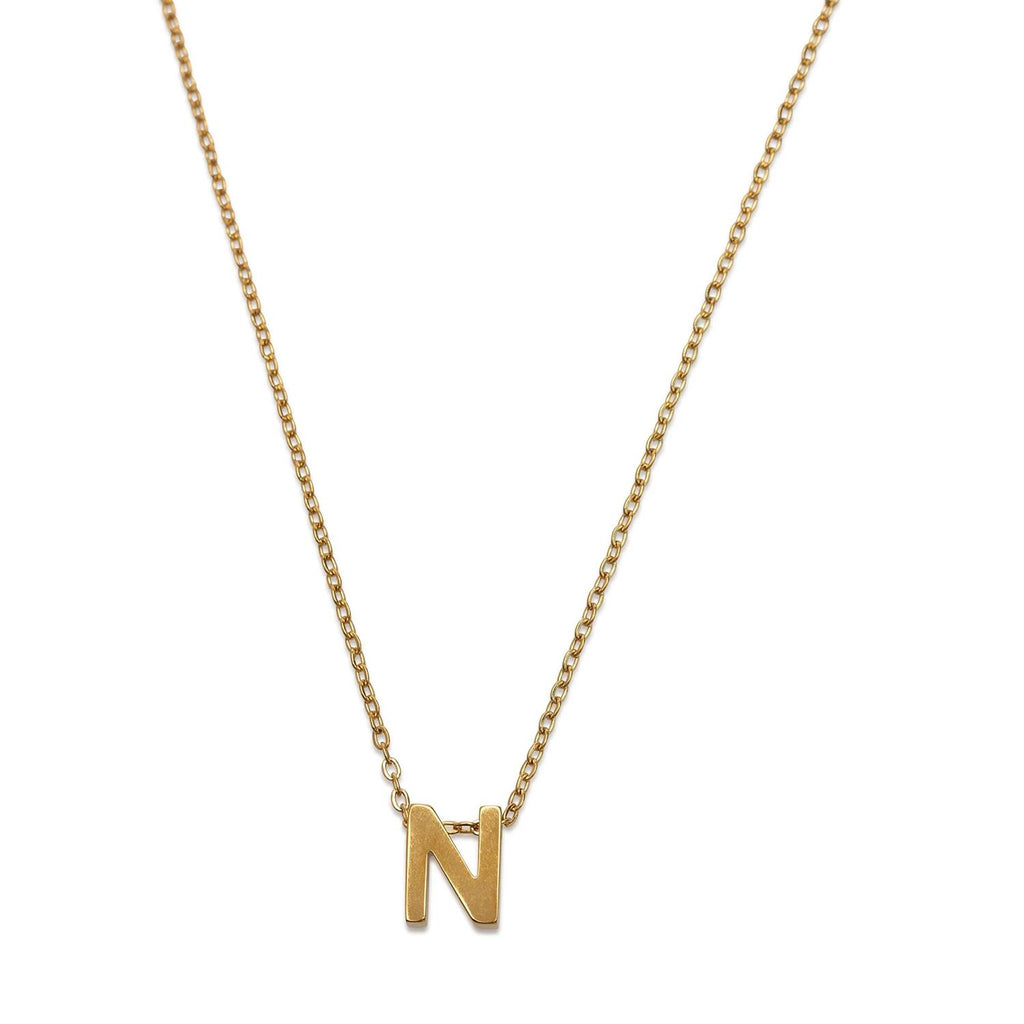 Viola - Letter Necklace Stainless Steel Gold, S