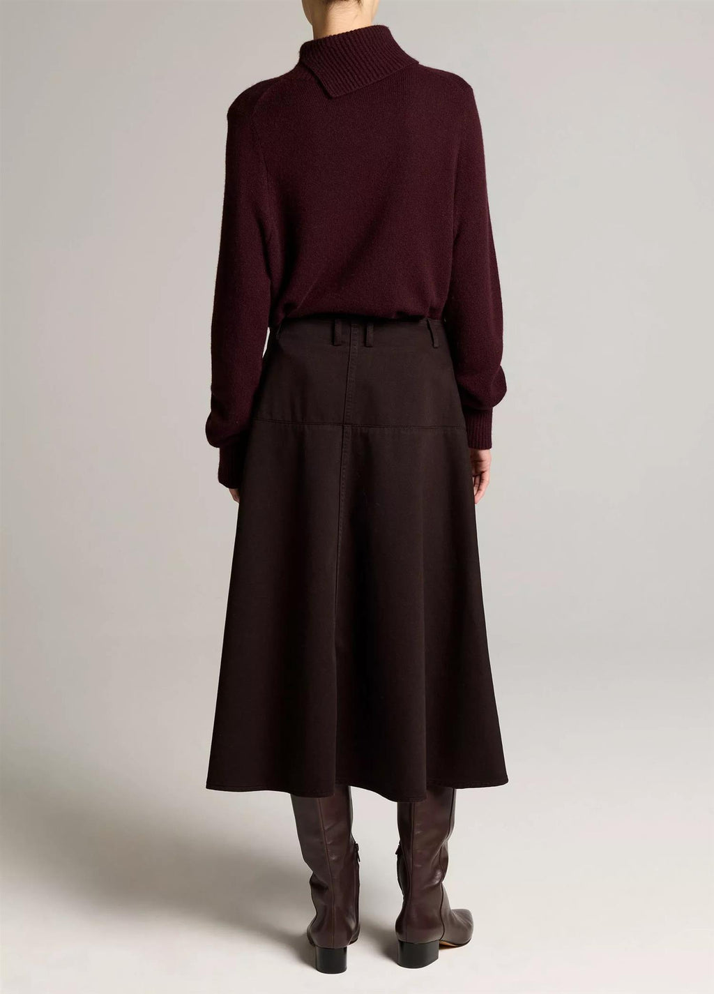 Washed Cotton Twill Full Skirt