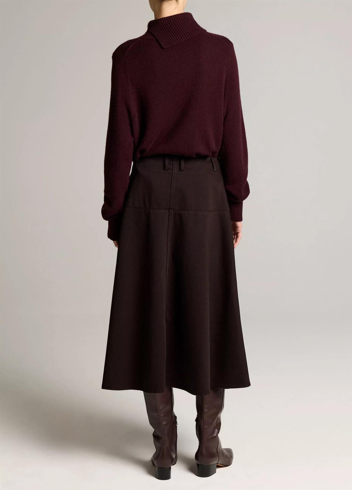 Washed Cotton Twill Full Skirt