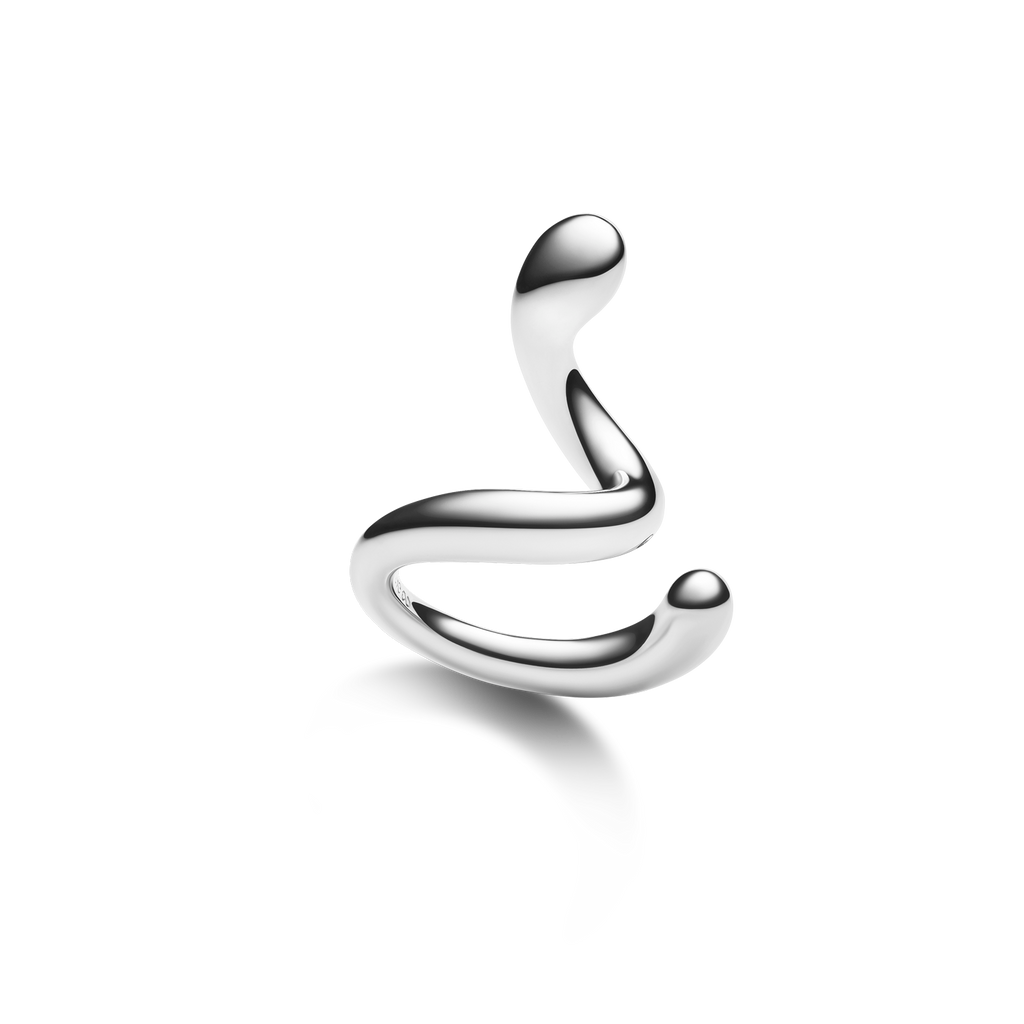 Coil Whirl Ear Cuff Silver Ørepynt