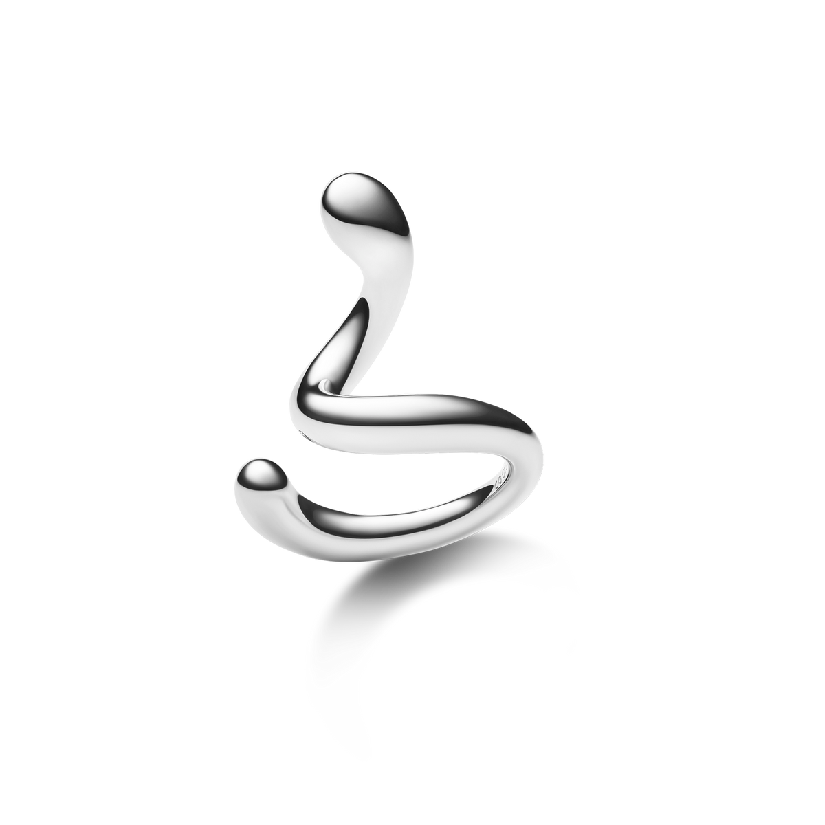 Coil Whirl Ear Cuff Silver Ørepynt