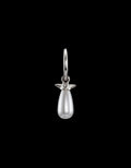 Pearl Tear Earring - Silver - Glass Pearl Ørepynt