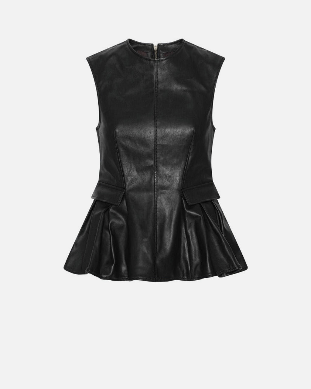 PEPLUM LEATHER TOP