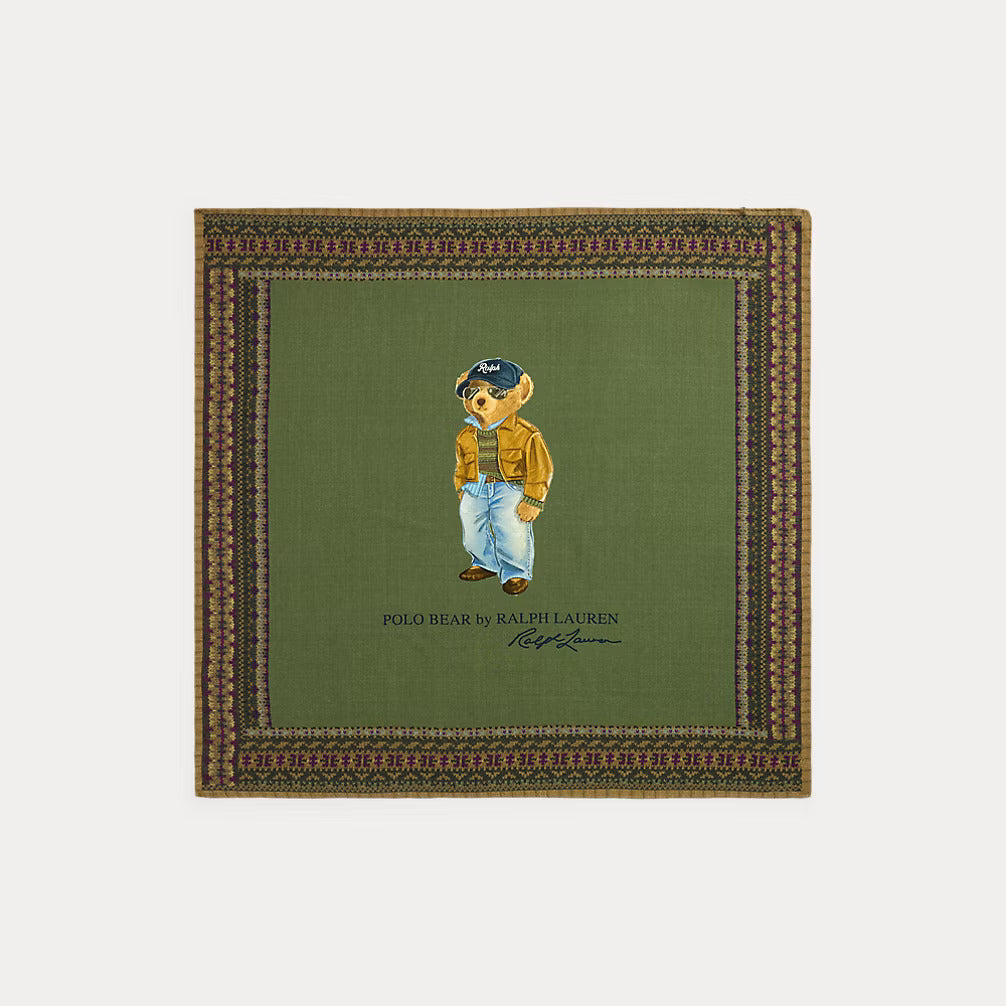 Polo Bear Wool Square Scarf
