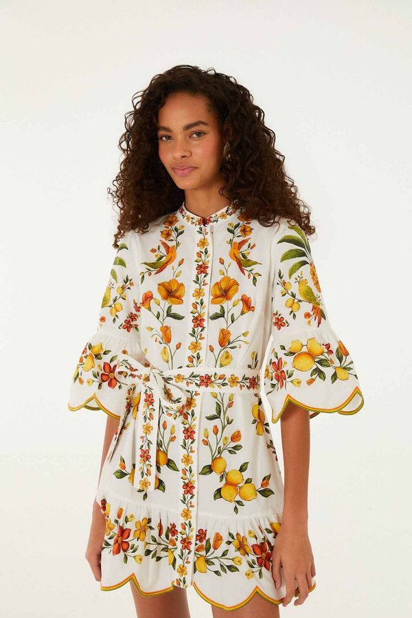 Lemon Bouquet Mini Dress