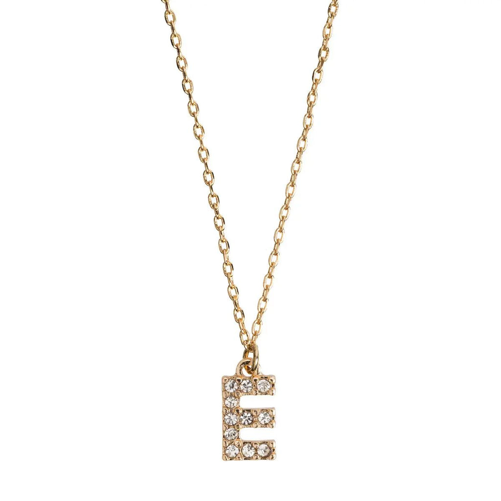 Juno - Crystal Letter Necklace Stainless Steel