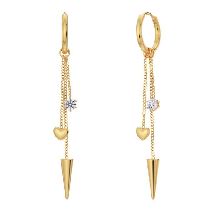 Peak Hoops Multi Heart Gold