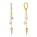 Peak Hoops Multi Heart Gold