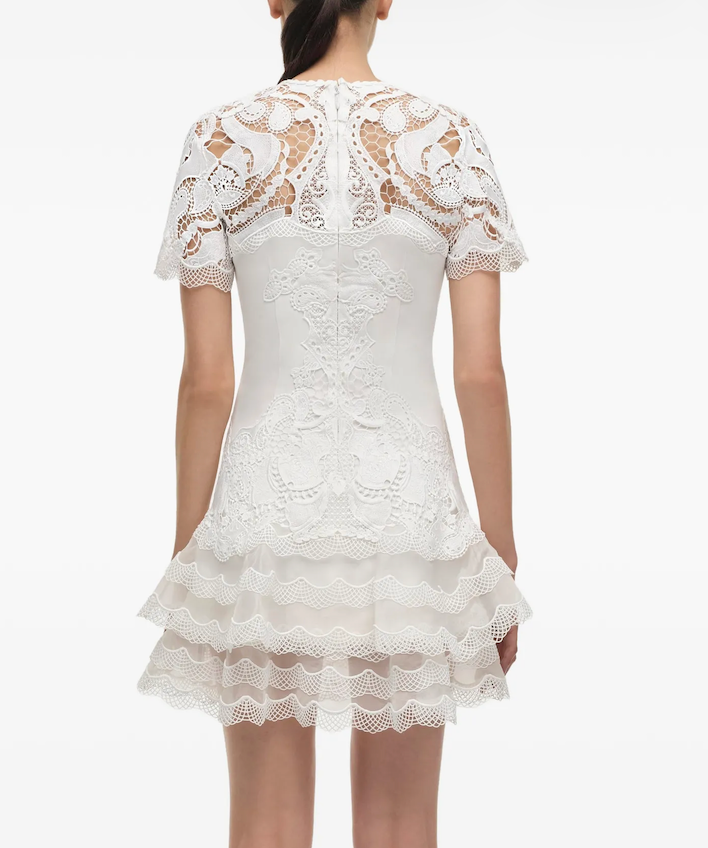PAISLEE GUIPURE LACE MINI TEE DRESS