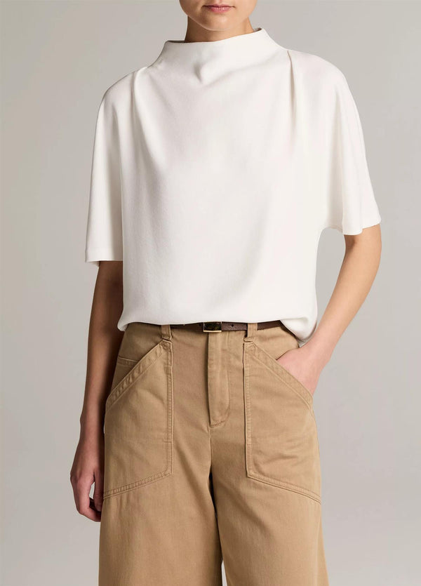 Draped Funnel Neck Top